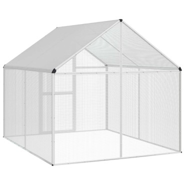 vidaXL Κλουβί Πουλιών Ασημί 181,5 x 221 x 173,5 εκ