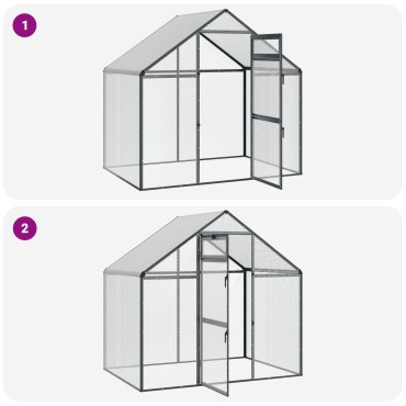 vidaXL Κλουβί Πουλιών Ανθρακί 181,5 x 112 x 173,5 εκ.
