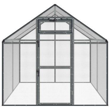 vidaXL Κλουβί Πουλιών Ανθρακί 181,5 x 221 x 173,5 εκ