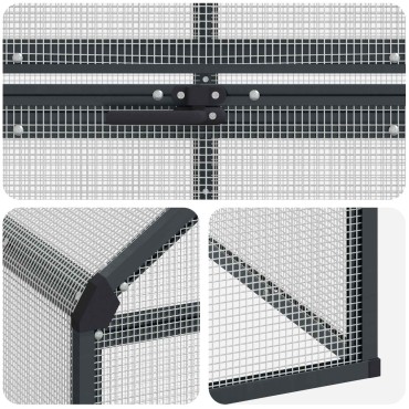 vidaXL Κλουβί Πουλιών Ανθρακί 181,5 x 221 x 173,5 εκ