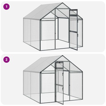 vidaXL Κλουβί Πουλιών Ανθρακί 181,5 x 221 x 173,5 εκ