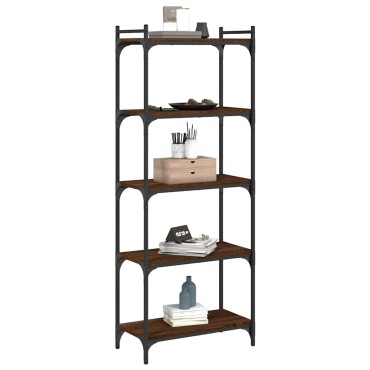 vidaXL Βιβλιοθήκη 5 Επιπέδων Καφέ Δρυς 60x30x154cm Επεξεργ. Ξύλο 1 τεμ.