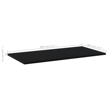 vidaXL Ράφια Βιβλιοθήκης 8 τεμ. Μαύρα 80x40x1,5cm από Μοριοσανίδα