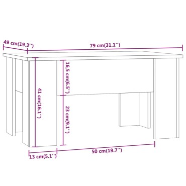 vidaXL Τραπεζάκι Σαλονιού Sonoma Δρυς 79x49x41cm Επεξεργασμένο Ξύλο 1 τεμ.
