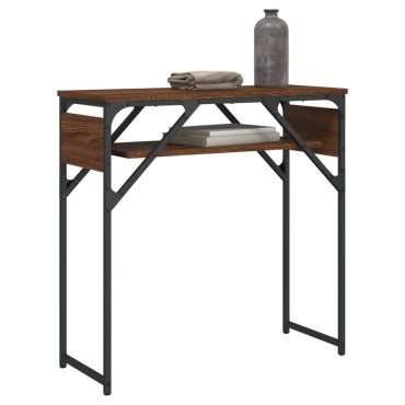 vidaXL Τραπέζι Κονσόλα με Ράφι Καφέ Δρυς 75x30x75cm Επεξεργ. Ξύλο 1 τεμ.