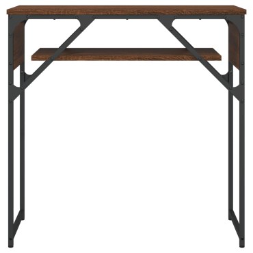 vidaXL Τραπέζι Κονσόλα με Ράφι Καφέ Δρυς 75x30x75cm Επεξεργ. Ξύλο 1 τεμ.