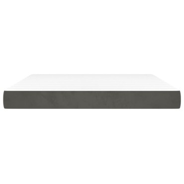 vidaXL Στρώμα με Pocket Springs Μεσαίας Σκληρότητας Σκ. Γκρι 152x203x20cm Βελούδινο Queen 1 τεμ. - Διπλό