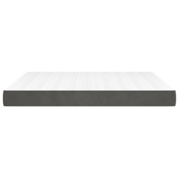 vidaXL Στρώμα με Pocket Springs Μεσαίας Σκληρότητας Σκ. Γκρι 152x203x20cm Βελούδινο Queen 1 τεμ. - Διπλό