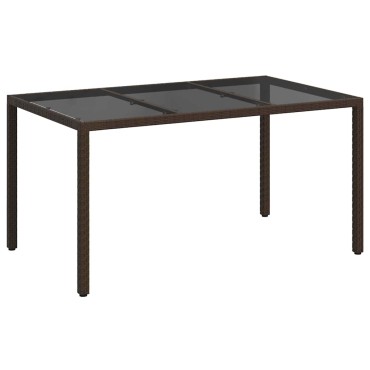 vidaXL Τραπέζι Κήπου Καφέ 150x90x75cm συνθετικό ρατάν 1 τεμ.