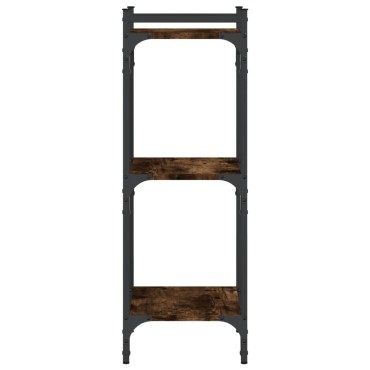 vidaXL Βιβλιοθήκη 3 Επιπέδων Καπνιστή Δρυς 40x30x86cm Επεξεργ. Ξύλο 1 τεμ.