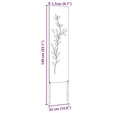 vidaXL Οθόνη Ιδιωτικότητας Κήπου Floral Λαδί 32 χ 140 εκ
