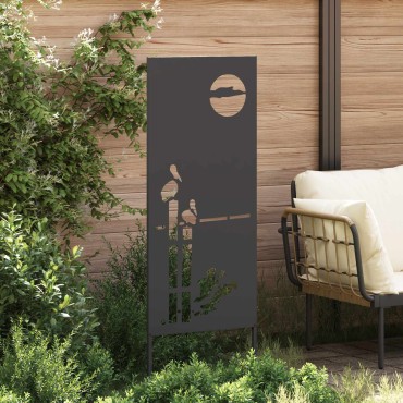 vidaXL Οθόνη Ιδιωτικότητας Κήπου Μαιανδρικό σχέδιο Μαύρο 50 x 140 εκ