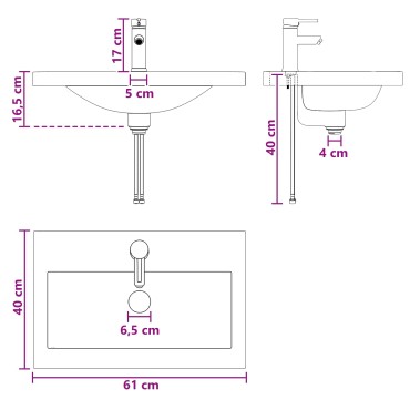 vidaXL Σετ Επίπλων Μπάνιου Artisan Δρυς 56x37,5x81 εκ