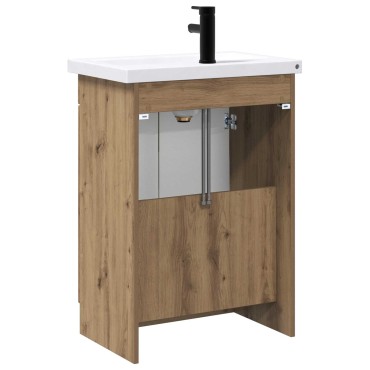 vidaXL Σετ Επίπλων Μπάνιου Artisan Δρυς 56x37,5x81 εκ