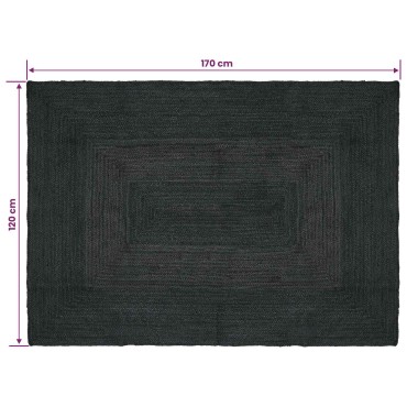 vidaXL Χαλί Περιοχής Σκούρο Γκρι 120x170cm Γιούτα