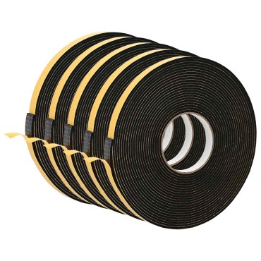 vidaXL Αυτοκόλλητη ταινία αφρού 5 τμχ. Μαύρο 15mm x 10m Χ foam CR