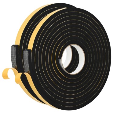 vidaXL Αυτοκόλλητη ταινία αφρού 2 τμχ. Μαύρο 15mm x 5m Χ foam CR