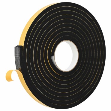 vidaXL Αυτοκόλλητη ταινία αφρού 2 τμχ. Μαύρο 15mm x 5m Χ foam CR