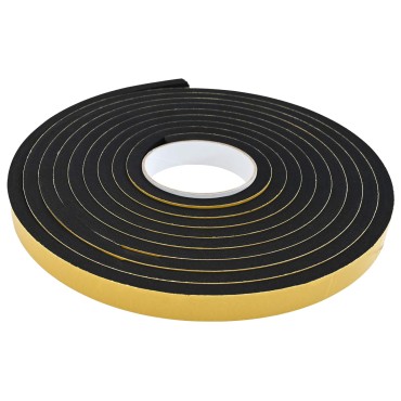 vidaXL Αυτοκόλλητη ταινία αφρού 2 τμχ. Μαύρο 15mm x 5m Χ foam CR