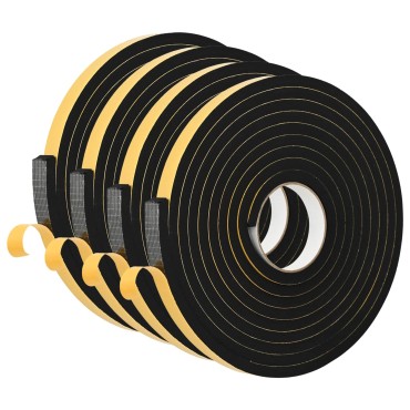 vidaXL Αυτοκόλλητη ταινία αφρού 4 τμχ. Μαύρο 15mm x 5m Χ foam CR