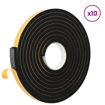 vidaXL Αυτοκόλλητη ταινία αφρού 10 τμχ. Μαύρο 20mm x 5m Χ foam CR