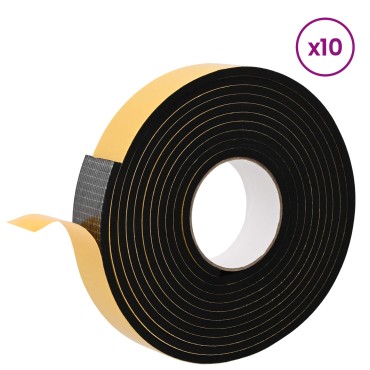 vidaXL Αυτοκόλλητη ταινία αφρού 10 τμχ. Μαύρο 30χιλ x 5μ Χ foam CR