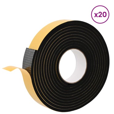vidaXL Αυτοκόλλητη ταινία αφρού 20 τμχ. Μαύρο 30χιλ x 5μ Χ foam CR