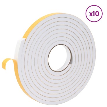 vidaXL Αυτοκόλλητη ταινία αφρού 10 τμχ. Λευκό 15mm x 5m Χ foam CR