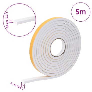 vidaXL Αυτοκόλλητη ταινία αφρού 10 τμχ. Λευκό 20mm x 5m Χ foam CR
