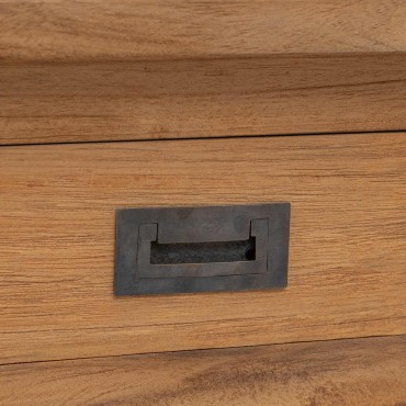 vidaXL Τραπέζι κονσόλας Φυσικό 90x30x80cm Στερεό Ξύλο Τίκ