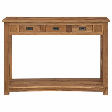 vidaXL Τραπέζι κονσόλας Φυσικό 110x30x80cm Στερεό Ξύλο Τίκ