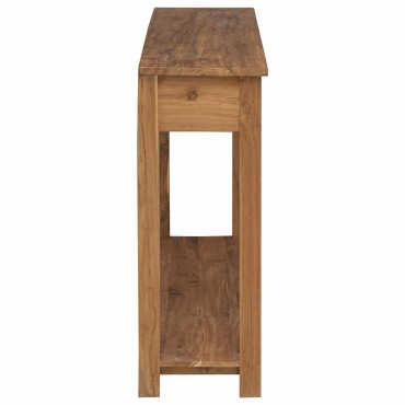 vidaXL Τραπέζι κονσόλας Φυσικό 110x30x80cm Στερεό Ξύλο Τίκ