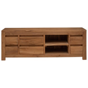 vidaXL Έπιπλο τηλεόρασης 110x30x40cm Φυσικό Στερεό Ξύλο Τίκ