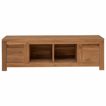 vidaXL Ντουλάπι TV 110x30x35cm Φυσικό Στερεό Ξύλο Τίκ