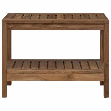 vidaXL Τραπεζάκι Μπάνιου Φυσικό 60 x 30 x 45 cm Στερεό Ξύλο Τίκ
