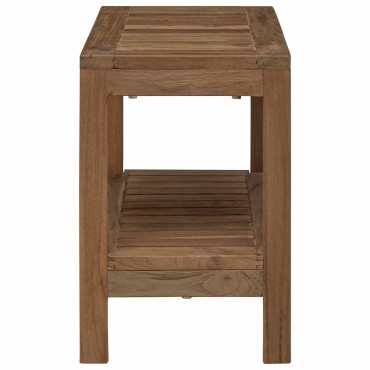 vidaXL Τραπεζάκι Μπάνιου Φυσικό 60 x 30 x 45 cm Στερεό Ξύλο Τίκ