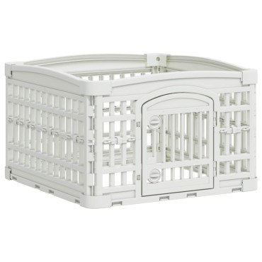 vidaXL Αλάνα Σκύλου 4 Πάνελ 60 x 60 x 38 cm Πλαστικό Λευκό