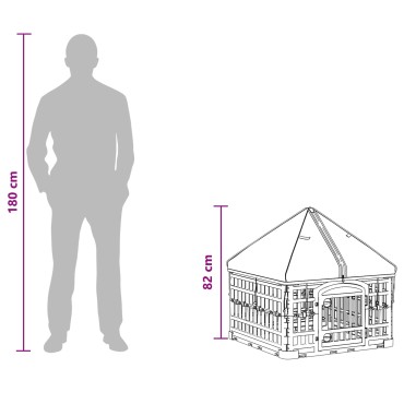 vidaXL 4 Πάνελ Τσουληθράκι με Σκεπή 60 x 60 x 82 εκ Πλαστικό Λευκό