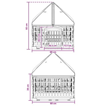 vidaXL 4 Πάνελ Τσουληθράκι με Σκεπή 60 x 60 x 82 εκ Πλαστικό Λευκό