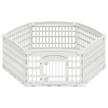 vidaXL Παιχνιδόσπιτο Σκύλου 6 Πάνελ 122 x 106,5 x 40 εκ Πλαστικό Λευκό