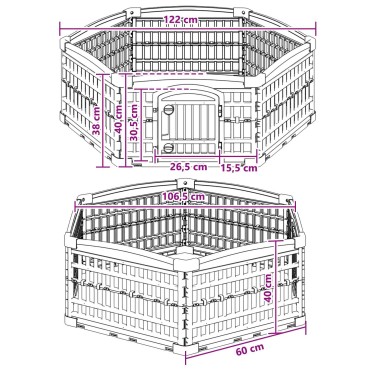 vidaXL Παιχνιδόσπιτο Σκύλου 6 Πάνελ 122 x 106,5 x 40 εκ Πλαστικό Λευκό