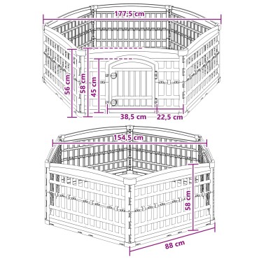 vidaXL Παιχνιδόσπιτο Σκύλου 6 Πάνελ 177,5 x 154,5 x 58 εκ Πλαστικό
