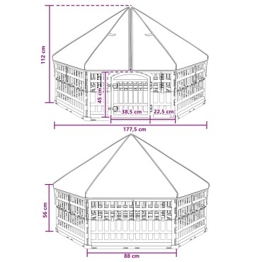 vidaXL Παιχνιδόσπιτο Σκύλου 6 Πάνελ 177,5 x 154,5 x 112 εκ Πλαστικό