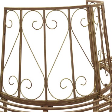vidaXL Παγκάκι Δέντρου 4 -θέσιο 160x80x89cm steel Αρχαίο Καφέ 1 τεμ.