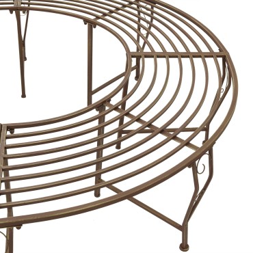 vidaXL Παγκάκι Δέντρου 8-Αριθμός καθισμάτων 160x44cm Ατσάλι 1 τεμ.