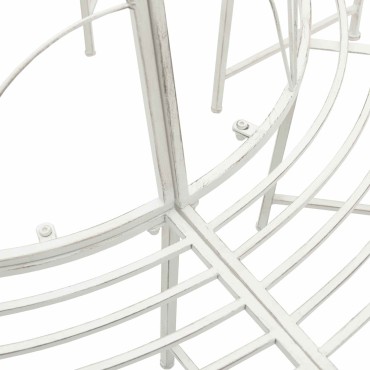 vidaXL Παγκάκι Δέντρου 8 -θέσιο 160x89cm steel Αντίκες Λευκό 1 τεμ.