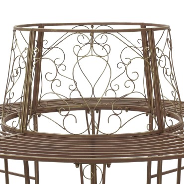 vidaXL Παγκάκι Δέντρου 8-Αριθμός καθισμάτων 160x89cm Ατσάλι 1 τεμ.