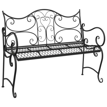 vidaXL Παγκάκι κήπου 2-Αριθμός καθισμάτων 114x56,5x90cm Ατσάλι 1 τεμ.