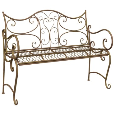 vidaXL Παγκάκι κήπου 2-Αριθμός καθισμάτων 114x56,5x90cm Ατσάλι 1 τεμ.