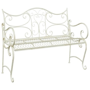 vidaXL Παγκάκι κήπου 2-Αριθμός καθισμάτων 114x56,5x90cm Ατσάλι 1 τεμ.
